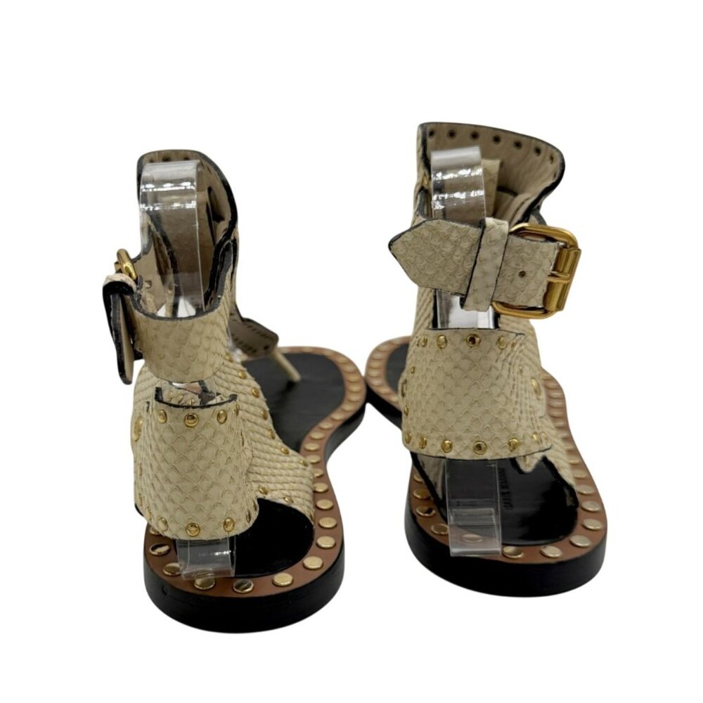 Isabel Marant Johanna ivory snake texture flat sandals - Size 7 - Picture 9 of 10